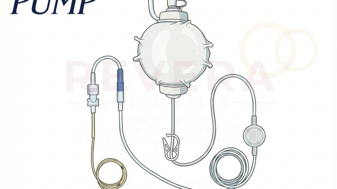 Pain Pump in Breast Reduction Surgery. Shows the schematic with the Infusion Chamber