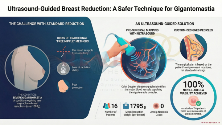 Infographic showing advantages for going for USG mapping of Blood vessels supplying the Breast